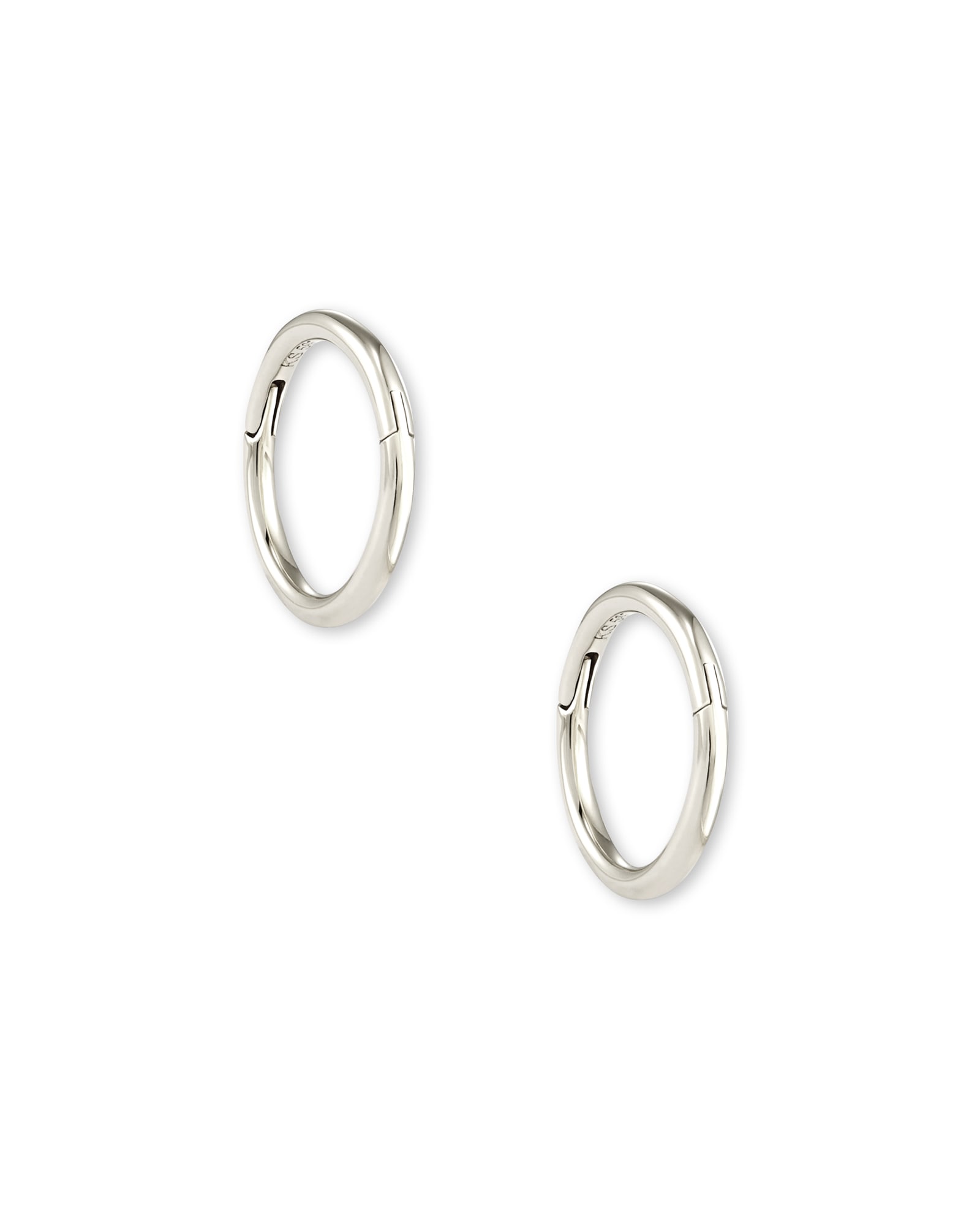 Gina Seamless Huggie Earrings in 14k White Gold